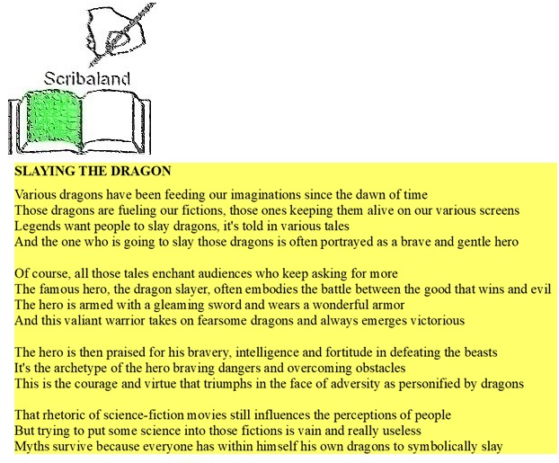 scribaland's tweet photo. #scribaland SLAYING THE DRAGON
It's not always a legend!#ai #nft #readers #reading #authors #chatgpt #tiktok #art #unknowntheseries #autobiographies #academy #academies #autoedit #autograph #autographs #archetype #archetypes #artist #artists #author #authors #award #awards #write https://t.co/h6hGHwP6i2