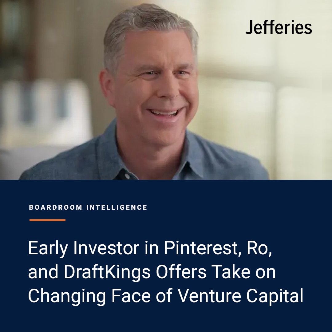 Jefferies's tweet photo. At the Jefferies Private Internet Conference, @rick Heitzmann, founder of @FirstMarkCap and investor in @Pinterest, @ro, and @DraftKings, describes the transformation of the New York venture capital and his investing strategy. 

Watch his full interview: https://t.co/zczMRCmNnl https://t.co/MxbzbblsSZ