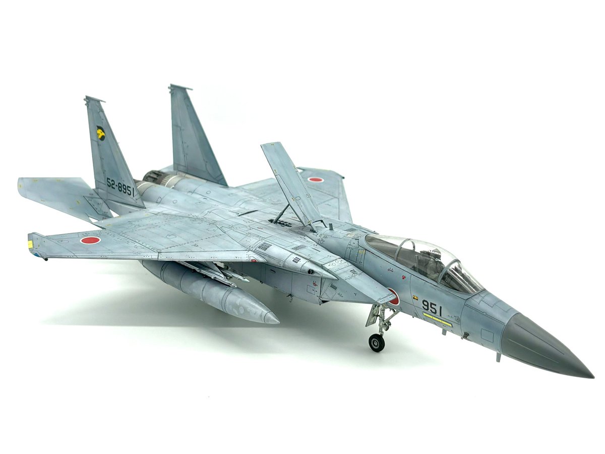 mewmew1001mew's tweet photo. Finemolds 1/72 J.A.S.D.F. F-15J finished😀
⁡
 Painted using VIC color ,TAMIYA acrylic and CREOS aqueous. Weathered w/ TAMIYA panel accent color.
⁡
#finemolds  #creos #tamiya #vichobby #viccolor #f15 #f15j #jasdf #72ndscale #172ndscale #eagle #airmidels #ファインモールド https://t.co/wiweX1Vnhx