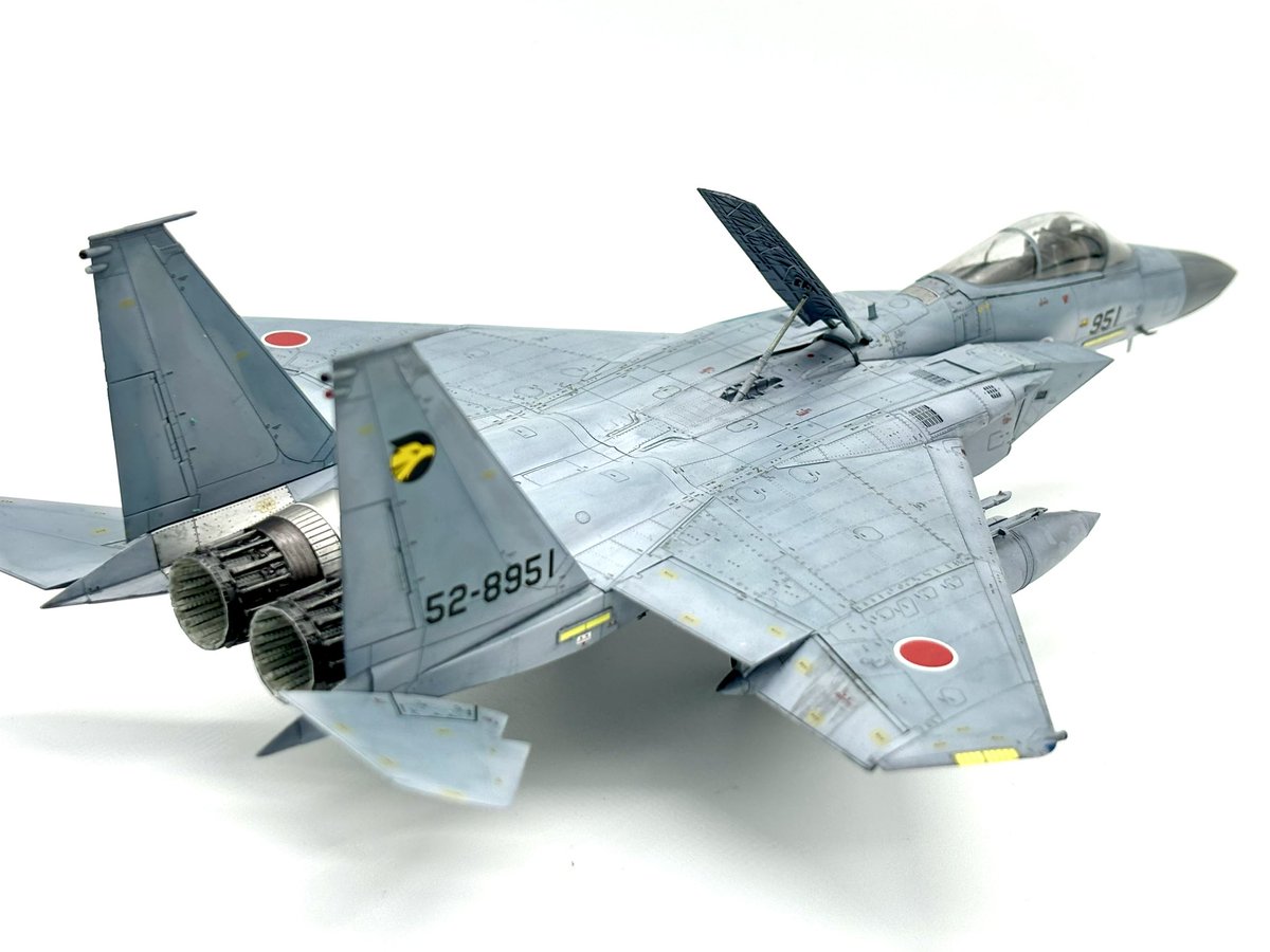mewmew1001mew's tweet photo. Finemolds 1/72 J.A.S.D.F. F-15J finished😀
⁡
 Painted using VIC color ,TAMIYA acrylic and CREOS aqueous. Weathered w/ TAMIYA panel accent color.
⁡
#finemolds  #creos #tamiya #vichobby #viccolor #f15 #f15j #jasdf #72ndscale #172ndscale #eagle #airmidels #ファインモールド https://t.co/wiweX1Vnhx