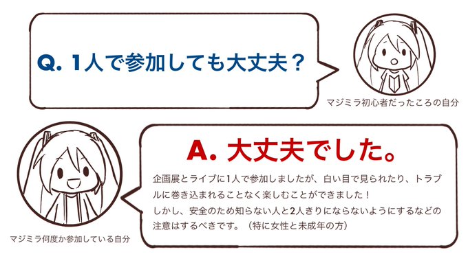#ハジメテノマジミラ

自分がマジカルミライ初心者だったときの心配事に答えてみました。

少しでも参考になれば幸いです。 
