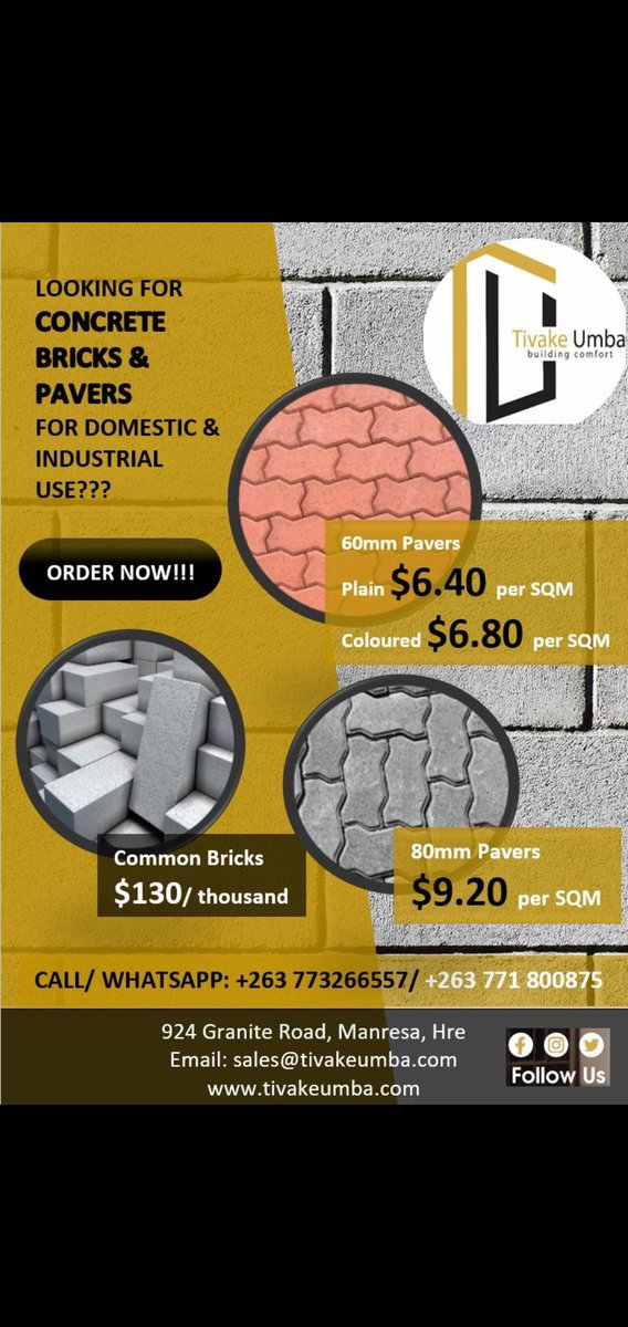 taeshmat's tweet photo. @redmarketsunday @watchfellaz @iMisred If you are in and around Manresa and you need concrete bricks and pavers for home or business use, please call Miriam on 0771 800875. https://t.co/gGd6g6QEsy