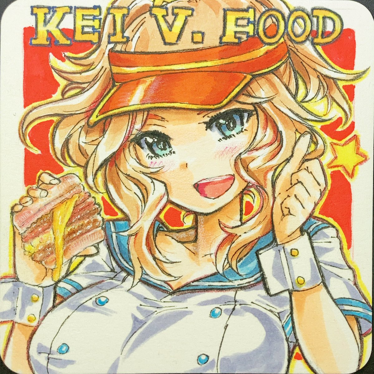 ガルパン「KEIvsFOOD!対戦相手は大盛ビスケットサンド#ガルパン 」|なべゆ@C102(土)東34a🧊のイラスト