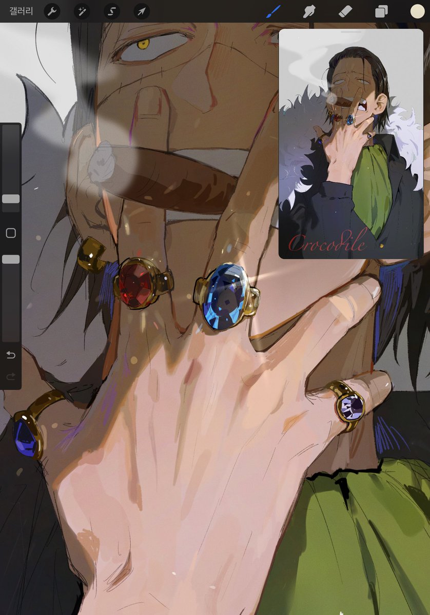 보정 뺀거
반지 열시미 그렸음