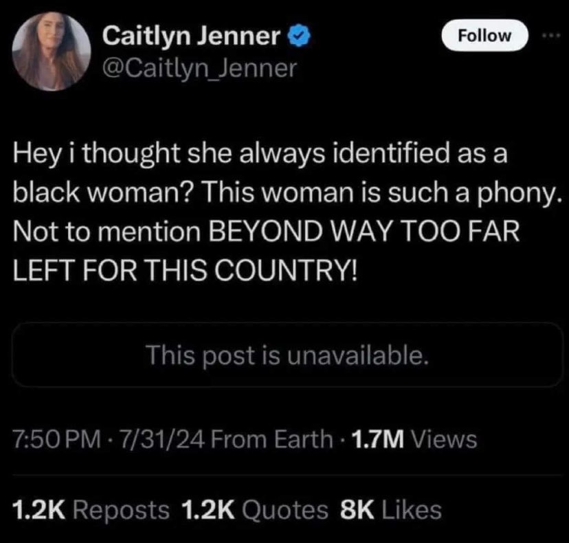 AnnieForTruth's tweet photo. Caitlyn Jenner is a nut case! https://t.co/l5xfzixons