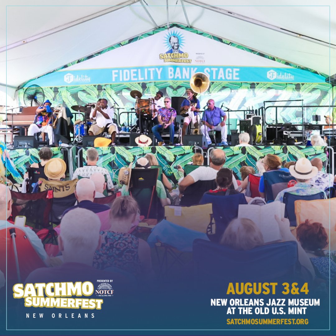 FQFestNOLA's tweet photo. Thank you to the @nolajazzmuseum for hosting this year's #SatchmoSummerFest presented by @NOTCFund. Join us inside the museum all weekend for the Satchmo Legacy Stage in Memory of Joni Berry and the NO Jazz National Historical Park Piano Sessions. 🔗https://t.co/ZB6GHCOy3j https://t.co/Ho0CvK7eyt