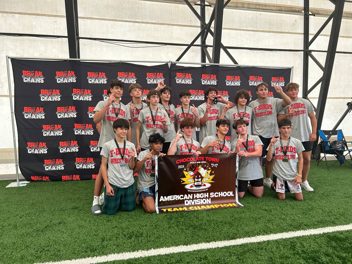 Conn_TBirds's tweet photo. Boys getting some quality mat time in PA.  Congrats on winning the Hershey Duals going 4-0!  Exciting matches from top to bottom of the lineup. Looking forward to another great season. https://t.co/kAdEcCoYAu