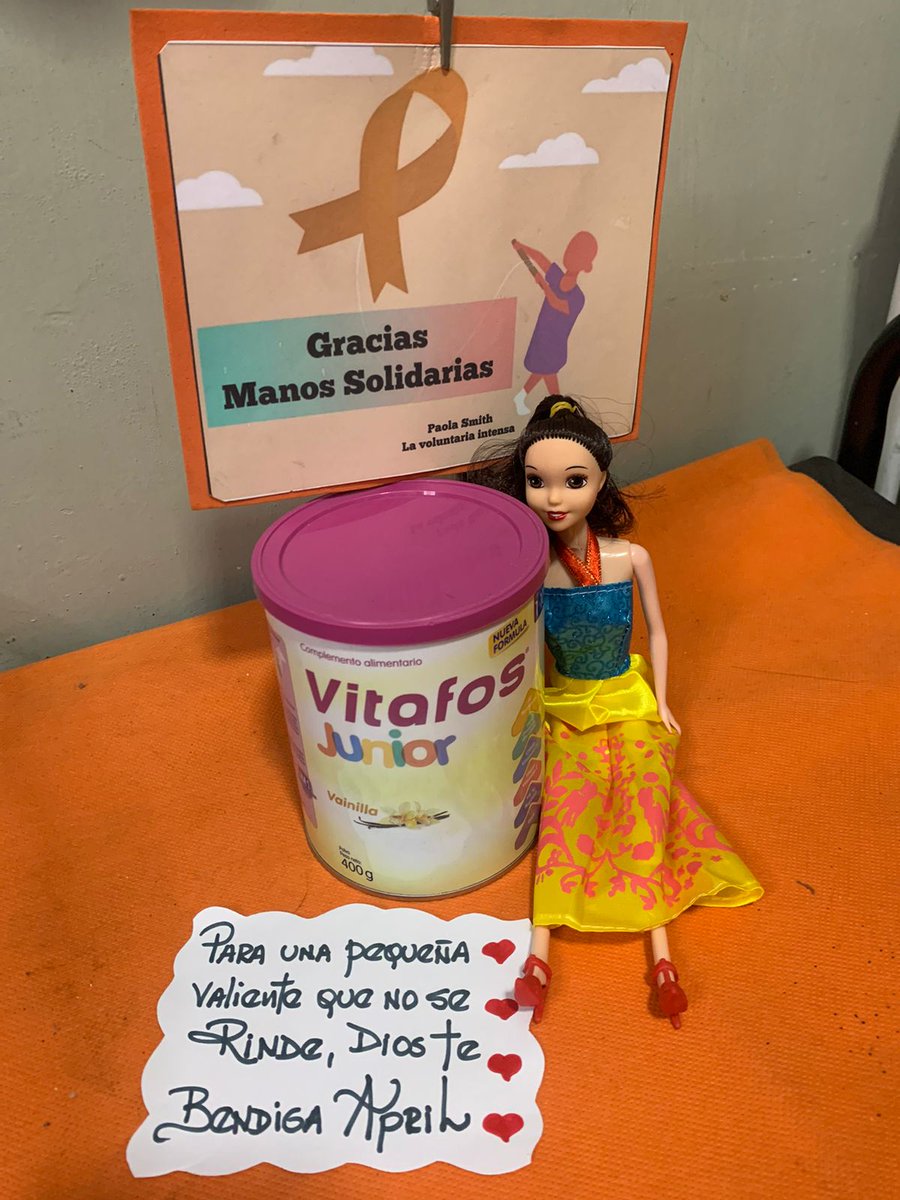 PaolaSmith2812's tweet image. Gracias por #nutrir con amor a pequeños valientes 🎗🤗🙌🏽❤️ es April luchando contra la #leucemia 💪🏽🎗🙏🏽 #Vitafos #cancerinfantil #soylavoluntariaintensa 🙋🏽‍♀️🎗💪🏽 #rt
