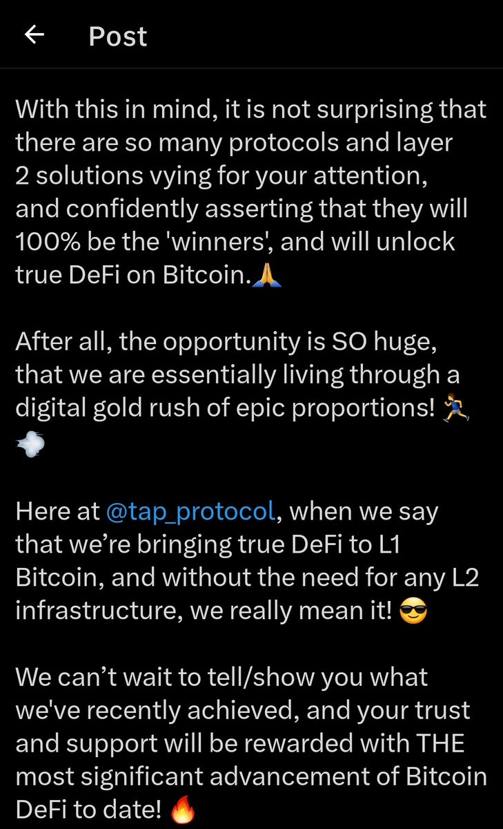 Fractal_Crypto's tweet photo. $TAP Protocol Ecosystem should be your No.1 crypto priority right now!
🔥**ALPHA in the Pitcures Below!**💰
Forget the Noise...markets down all over = opportunity.
TAP = True L1 #DeFi, #BitFi, Metaverse and Ordinals #OrdFi on Bitcoin.
TAP mania will be crazy when the markets realise its the new Ethereum with Bitcoin L1 Smartcontracts.
Getting exposure to the $TAP economy is crucial, heres a few projects below....
#Bitmap, Meta Land on Bitcoin, Social VR/3D Spaces, Immutable onchain websites, Games, Spacial Computing+++
#DMT, "Digitally Living" Meta Assets and Projects that can be made, grown, evolve, decayed from Bitcoins Old and Ongoing Block Data.
DMT is the new #NFT this bull cycle!
#NATcats, 1st Bitcoin made ART PFP UNAT DMT asset (Crypto Punks Equivalent) @dmtnatcats
**Free Blockdrop Airdrop Asset Soon, 1x for Each Natcats held.
$NAT, 1st Token Non-Arbitary Token on DMT and TAP Protocol.
@BitmapEmporium, 1st Bitmap based PFP DMT #UNAT Ordinal .
@TheRoyals_DMT, 1st fair "Privilege Authority" DMT UNAT Launch via Blockdrops.
@DmtNatFrogs, 1st collective Community created UNAT DMT project.
DMT MCrowns, creators and founders of DMT Protocol, @TheBlockRunner
$TRAC Decentralized indexing on TAP Protocol.
Alpha, TAPs Head of Marketing🔥🔥🚀🤑
https://t.co/nZh8kDRJiK