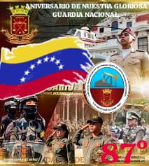 GNB_Petrolera's tweet photo. #04Ago La gran familia carrubio, se honra en conmemorar el 87° aniversario de creación de nuestra gloriosa y victoriosa Guardia Nacional Bolivariana.  Hombres y mujeres de honor, con gran compromiso patrio, dedicados día a día a garantizar la Paz y el Orden. https://t.co/6PFLWvXR6D