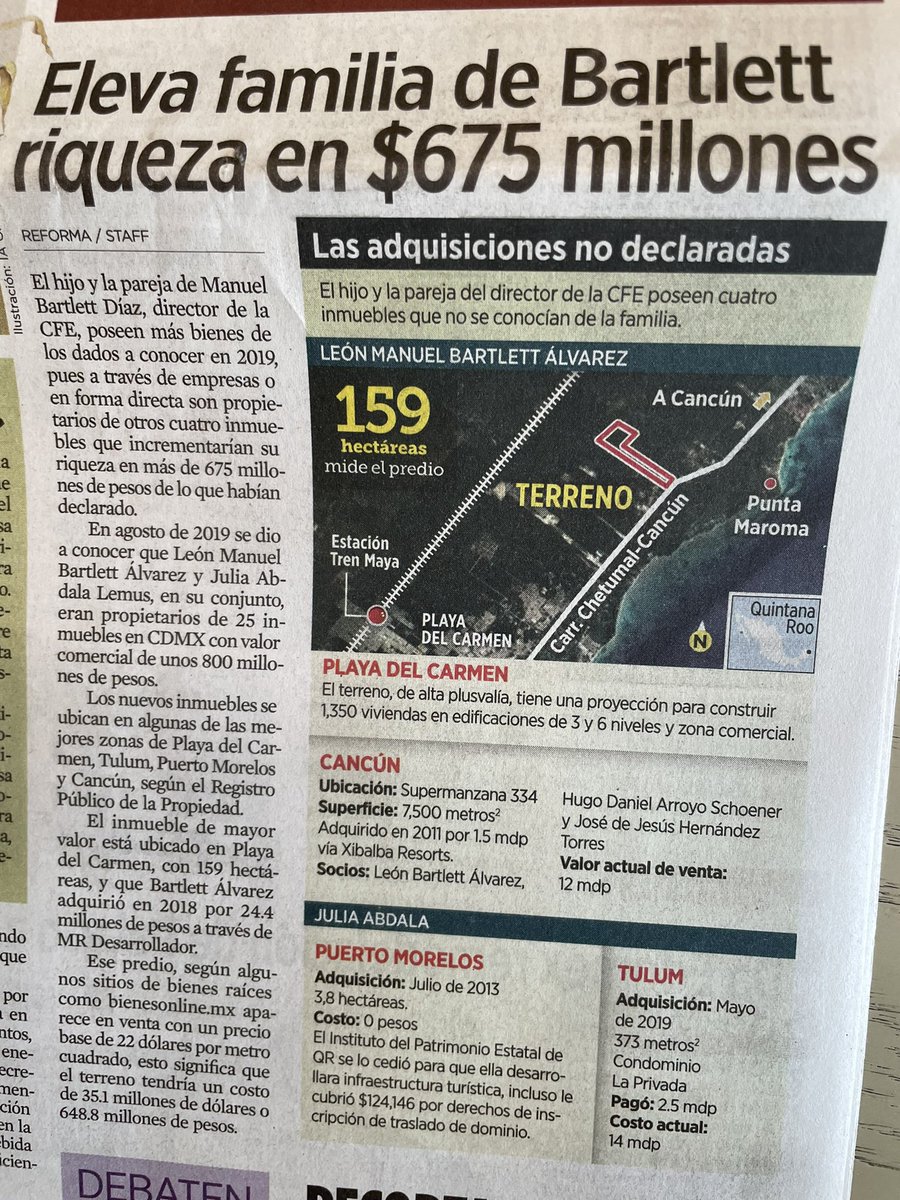 ferbelaunzaran's tweet photo. ¿Todavía queda algún imbécil que sostenga que @lopezobrador_ combate la corrupción y los privilegios?

Pregunta retórica.

Eleva familia de Batlett riqueza en $675 millones https://t.co/Q4Z1o9NXbo