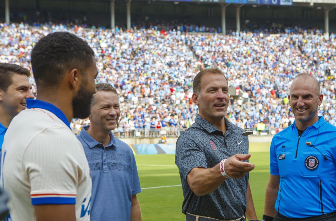 OhioStateMSOC's tweet photo. Got to watch two English Premier League giants in @ManCity and @ChelseaFC play in Ohio Stadium on Saturday. 🏟️ https://t.co/Rl4U4bHzIy