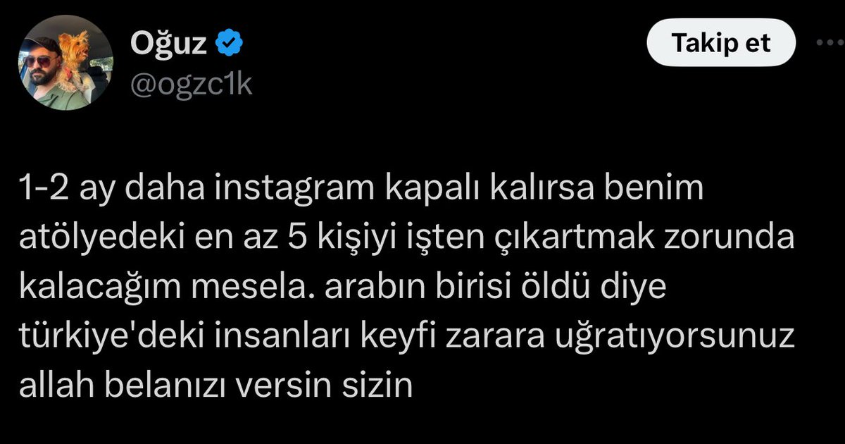 Bir işveren, Instagram’ın açılmaması halinde atölyede en az 5 işçiyi işten çıkarmak zorunda kalacağını duyurdu.