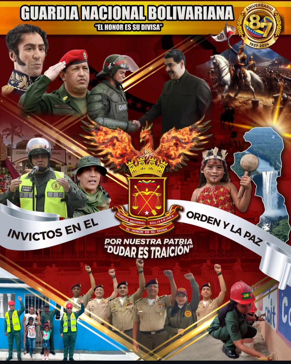 amarcanopsuv's tweet photo. Todo nuestro reconocimiento y respeto a la honorable GNB en su día !!!
Pueblo uniformado y en armas para defender al pueblo y garantizar la PAZ y la soberanía de la Patria . 
Dios los bendiga para seguir cumpliendo su deber por VENEZUELA. Más firmes y revolucionarios que nunca . https://t.co/uYxZbt2jwj