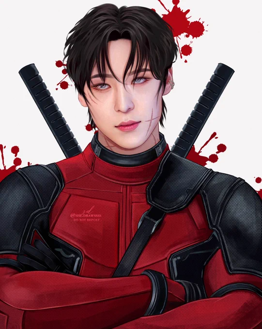 Yunho as Deadpool #ATEEZ #ATEEZfanart #YUNHO #Deadpool  