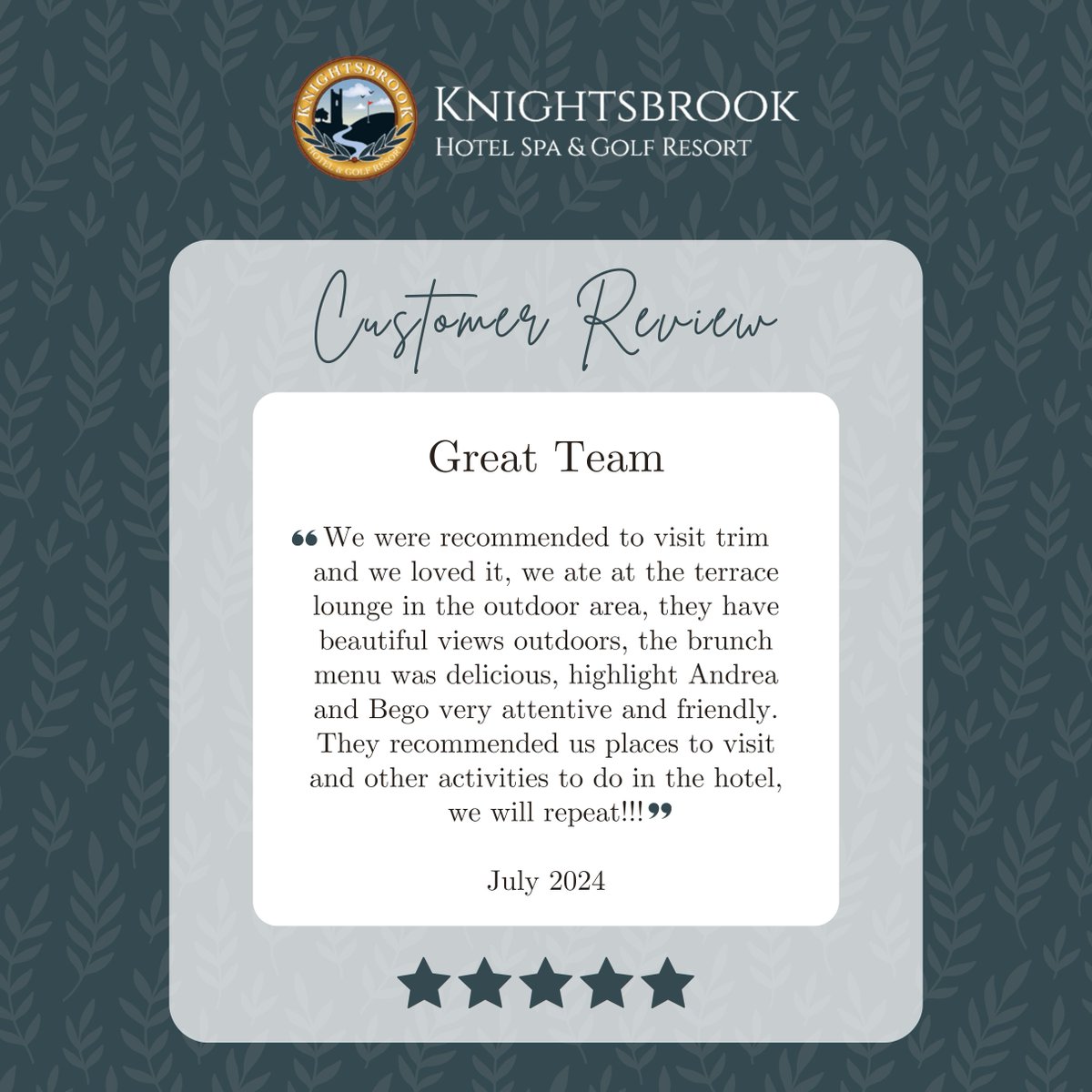 We love hearing from you, our customers &amp; guests! 🤍

#Review #Guestfeedback #thankyou