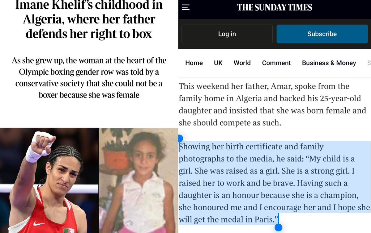 TheTNHoller's tweet photo. IMANE’S DAD, Showing her birth certificate to the media: ‘She is a girl. A strong girl. I raised her to work and be brave. Having such a daughter is an honour because she is a champion.’

Will @RepTimBurchett @MarshaBlackburn @JasonZacharyTN apologize?
https://t.co/qE33Y11ayB https://t.co/qBK16YgPER