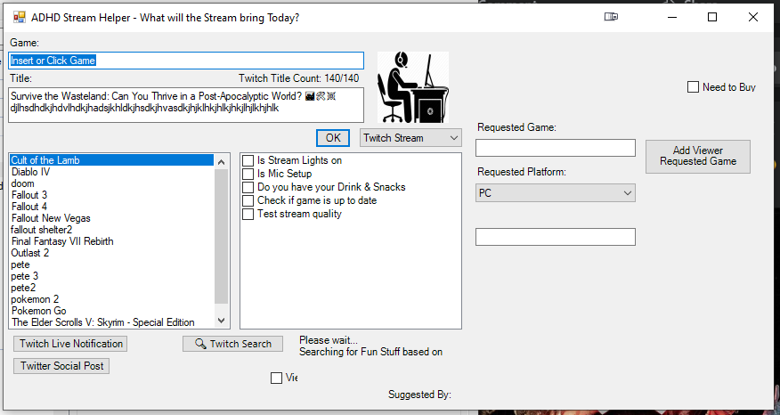 trogan2000's tweet image. i got bored so im working on a new ADHD Stream Helper UI for #streamerdotbot community