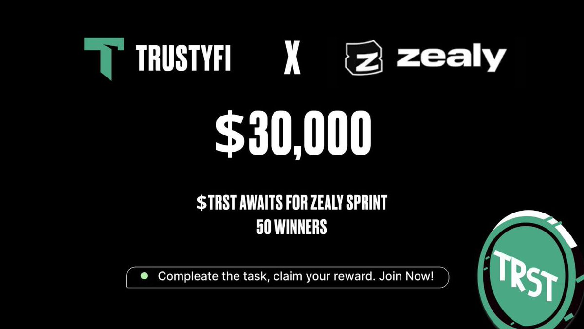 🪂 New Airdrop: TrustyFI 
🔗 Link: zealy.io/cw/trustyfizea…

💎 Reward: share of pool 
🏆 Winners: 50 eligible users 
📅 Distribution: After end 

📢 #Airdrop #AirdropAchiever #Crypto #Blockchain #FreeTokens #zealy #BTC #GOLD #Paris2024 #USDT #Bybit #Bitget