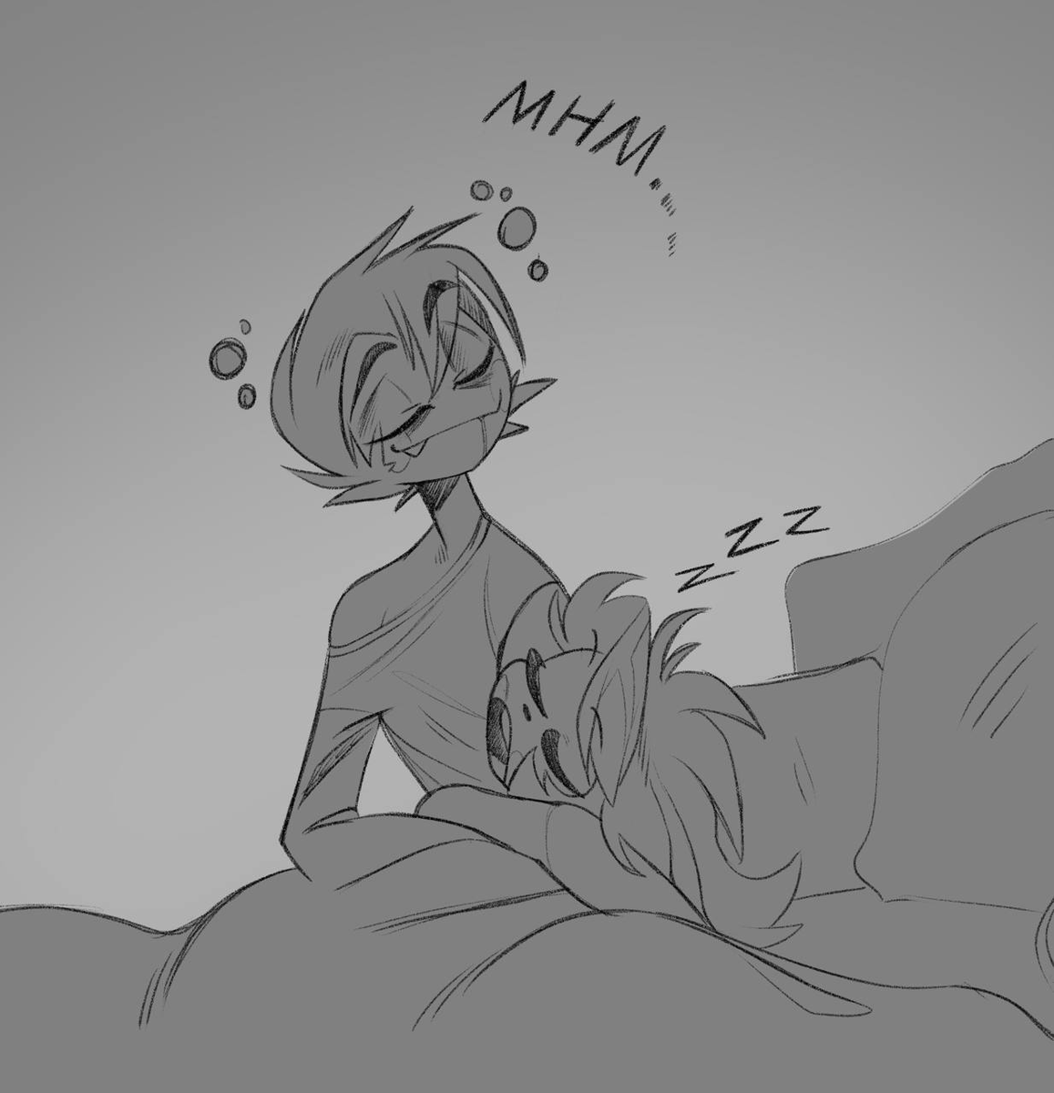 Well... at least they have one morning person in the family 👀

#HazbinHotel #HazbinHotelCharlie #CharlieMorningstar #HazbinHotelLucifer #LuciferMorningstar #HazbinHotelLilith #LilithMorningstar  #HazbinHotelFanart #Lucililith #sketch