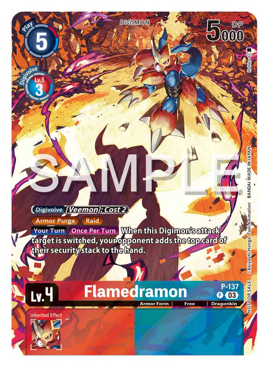 Update Pack 2024 Card Reveals] Hello Digimon Tamers! Today we'll reveal the  box topper [P-137 Flamedramon]! Booster SECRET CRISIS [BT17], ON SALE  August 9! https://t.co/IOZ2bj5UPe #DigimonCardGame #DigimonTCG #Digimon