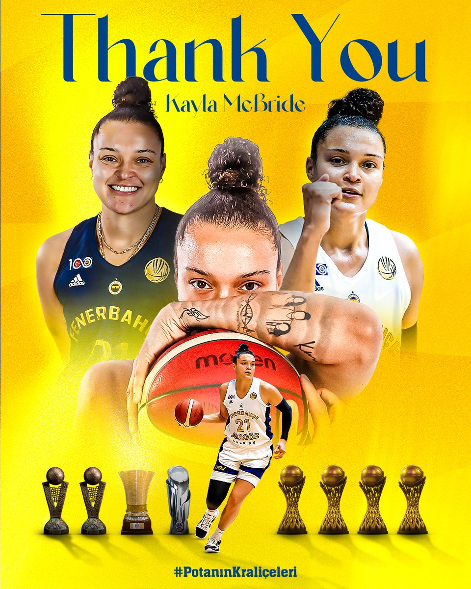 Her şey için teşekkürler Kayla McBride!

2020 yılında giymeye başladığı Çubuklu formamızla sayısız zaferimizde ve tarihi başarılarımızda büyük pay sahibi olan Kayla McBride, ailevi sebeplerden ötürü 2024-25 sezonunda ülkesinde kalmak istediğini yönetimimiz ve idari ekibimizle