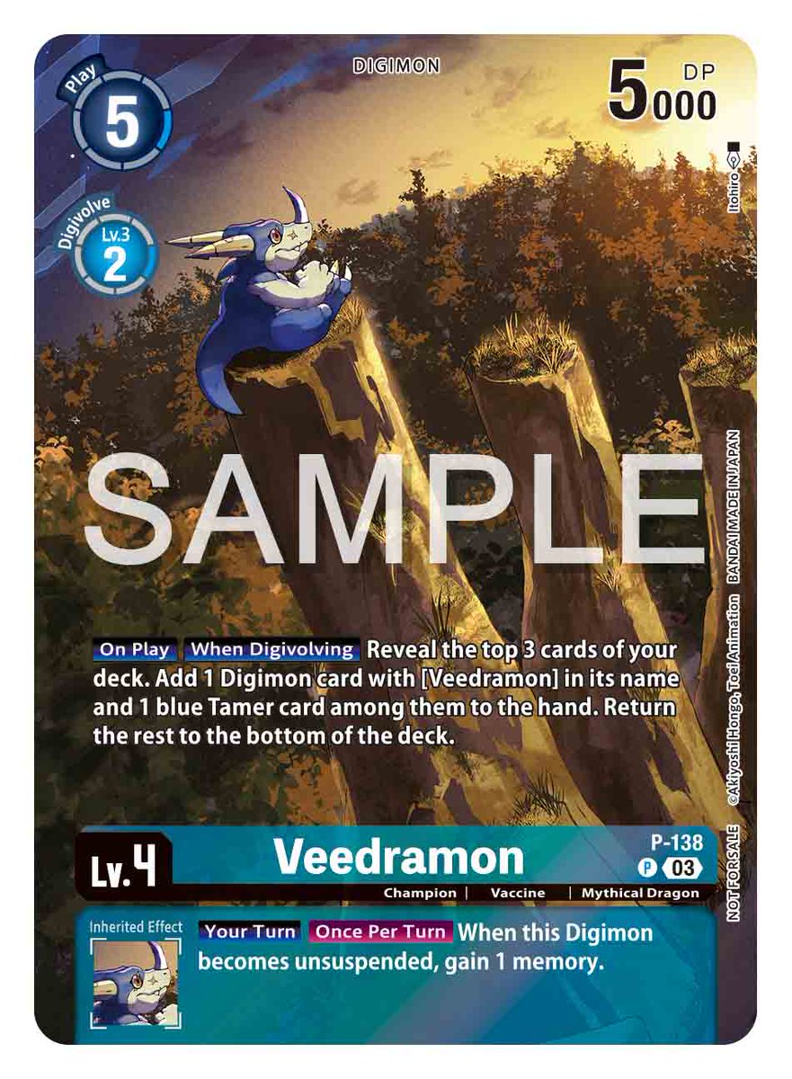 digimon_tcg_EN's tweet photo. [Update Pack 2024 Card Reveals]

Hello Digimon Tamers!
Today we'll reveal the box topper [P-138 Veedramon]!
Booster SECRET CRISIS [BT17], ON SALE August 9!
https://t.co/IOZ2bj5mZG

#DigimonCardGame
#DigimonTCG
#Digimon https://t.co/fVFCOWLLHn