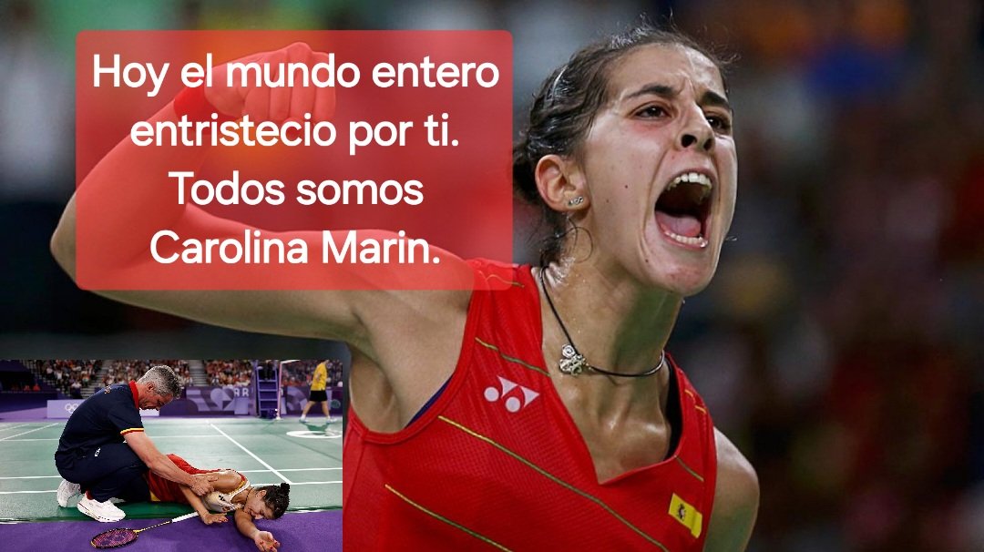 JCramazou's tweet photo. Que mala suerte ...... Estoy destrozado ....  #animocarolina #teamcarolinamarin #animocampeona #AnimoCarolinaMarin https://t.co/rH6jNDSuQC