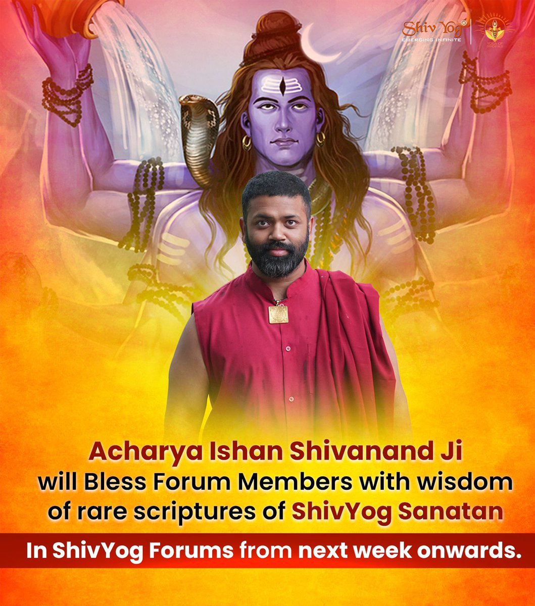shivyogwisdom's tweet photo. GREAT NEWS FOR ALL THE FORUM MEMBERS
For more details contact the near by forums : https://t.co/BVb2YpJN1u
#GreatNews #ForumMembers #AcharyaIshanShivanand #DivineKnowledge #SanatanScriptures #ReserveYourSeats #ShivYog #Wisdom #IndepthMeaning #SpiritualJourney #ShivYogForum https://t.co/dv5oJI3O1v