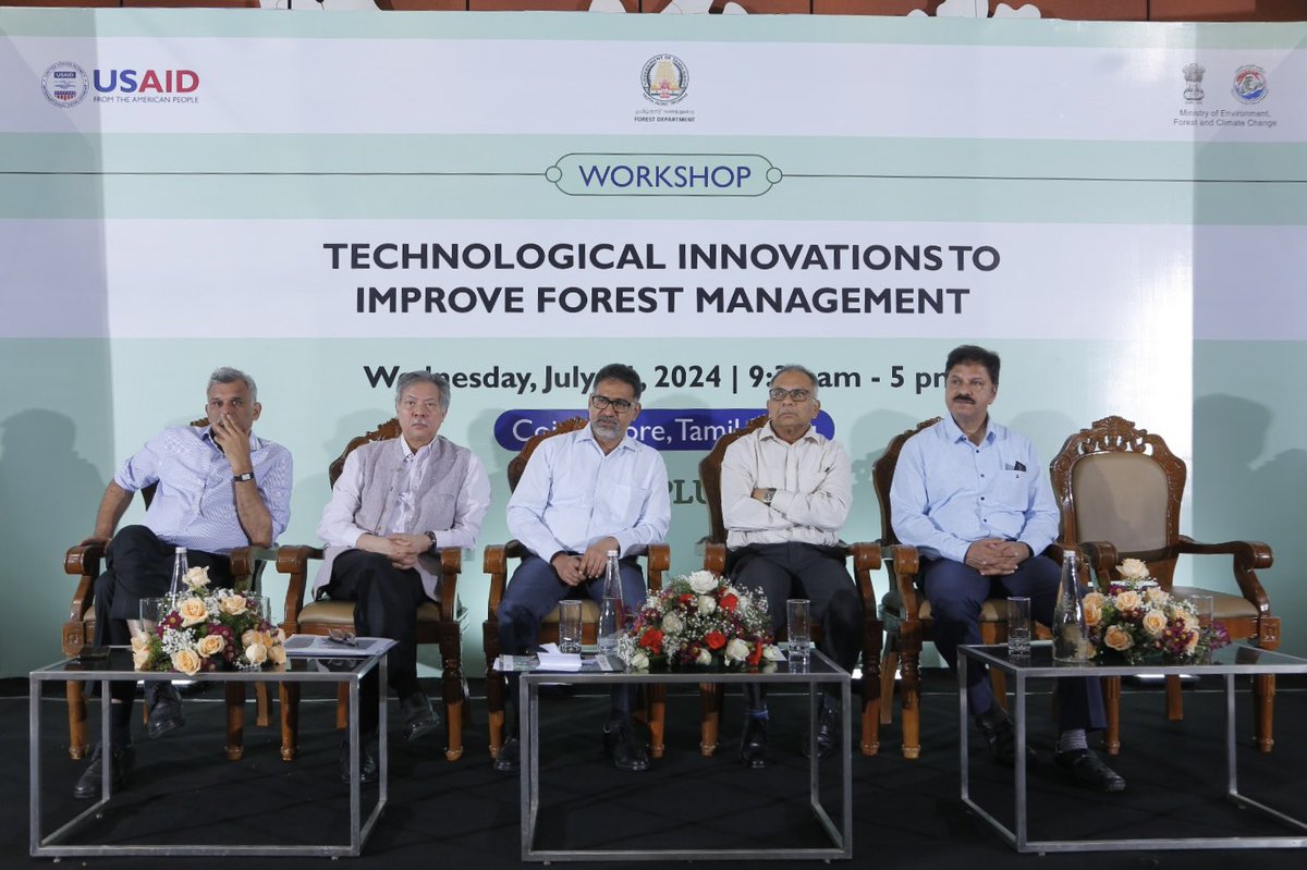plus_forest's tweet photo. We're thrilled to share that USAID's @plus_forest along with Tamil Nadu State Forest Dept. hosted a workshop in Coimbatore on 'Technological Innovations to Improve Forest Management'. It focused on the pivotal role of #technology in enhancing #forest landscape #management. https://t.co/CwqUTttOI7
