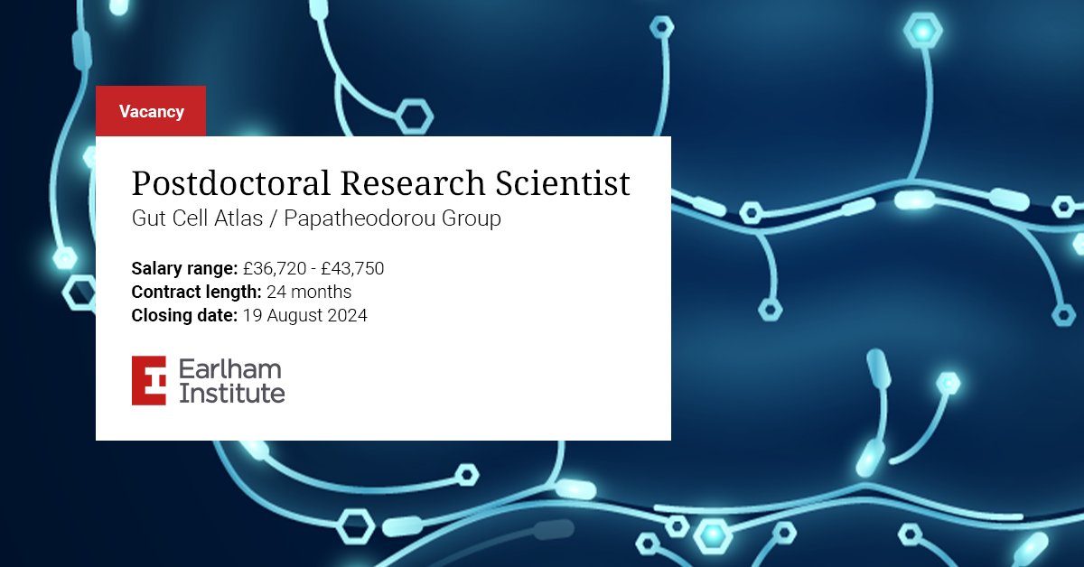 EarlhamInst's tweet photo. Joining the group of @irenepapatheodo and working with partners at @sangerinstitute, @HeriotWattUni and @PathologyEdin, we're seeking a #postdocresearcher to work in a multi-disciplinary environment to make advances in Crohn’s Disease research.
https://t.co/vJmM2aQmIG https://t.co/xOHsZQOHAI