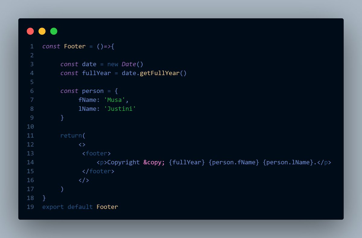 mussa_chitemo's tweet image. Day 03 of #30daysOfReactjs
Learned about,
⚡ Component 
⚡ Component usability.
⚡ Export and import (ES6)
⚡ Export multiple components, variable and functions
⚡Import multiple components, variable and functions in (ES6)
⚡ Fragments.