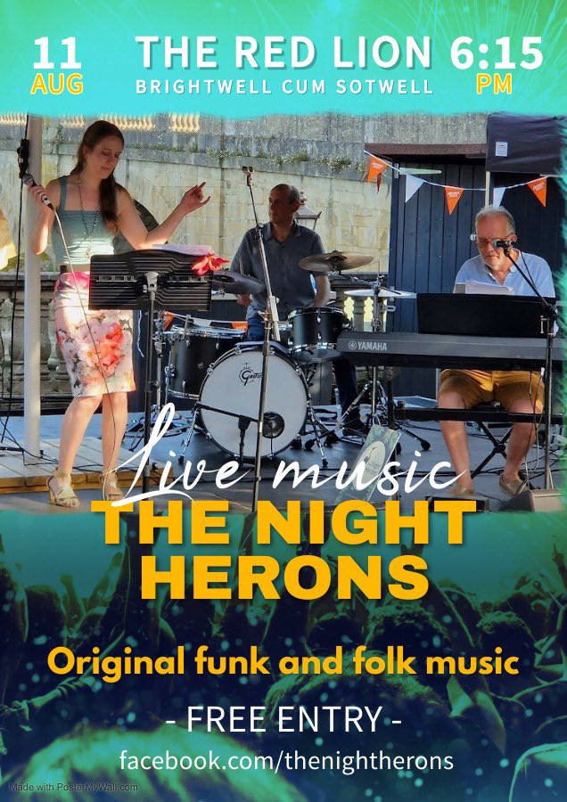 We’re playing some new tunes at <a href="/RedLionBcS/">redlionbrightwell</a>, Brightwell-cum-Sotwell on Sunday 11 August #livemusic #oxfordshire - come over, it’ll be groovy