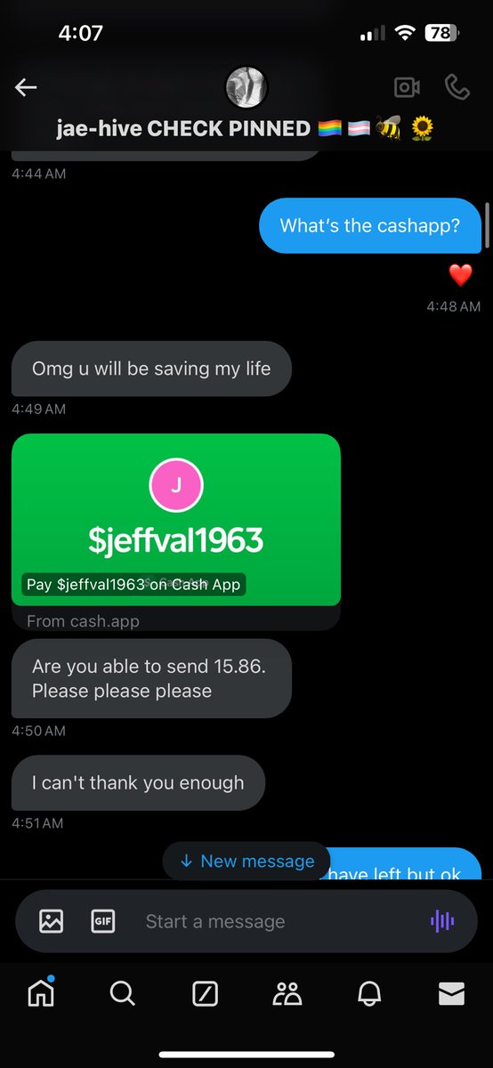 prttyjuesluvdee's tweet photo. Last night I was tagged by @/Jaronak2 and asked to rt her posts. She claimed she’d been attacked that night and needed money for a cab home. I sent her the last 15 I had in my Chase acc via Zelle after much back and forth abt pay platforms (5/🧵) https://t.co/Zp5gN2qXN9
