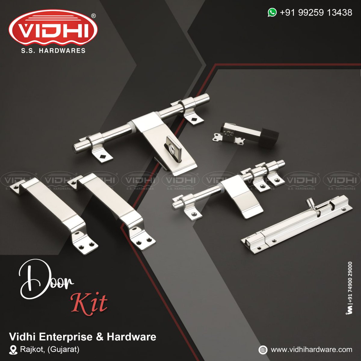 ibais_hardware's tweet photo. VIDHI ENTERPRISE & HARDWARE (RAJKOT)
For enquiry via WhatsApp click:
https://t.co/4xedqsiLN7
Mr. Bharat Patel - 99259 13438
#doorkit #doorfitting #doorhardware #dooraccessories #hardwarefitting #hardwareproduct #hardwareaccessories #hardwaredesign
.
@ibais_hardware https://t.co/lUsI7zCtvs