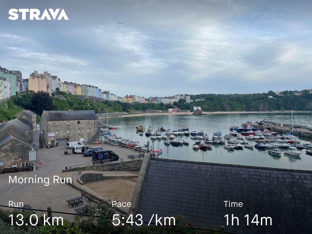 DaleFlower02's tweet photo. Nice run this morning down into Tenby, then back up to Saundersfoot! Plenty of hills as you’d expect 🥵 https://t.co/0C7IqCJzUd