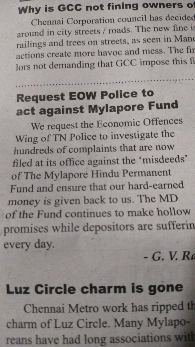 zencsk's tweet photo. The Mylapore Hindu Permanent Fund Limited - depositors were cheated Crs of INR, depositors complain to EOW is still pending for FIR and for further action. 

https://t.co/jzRTZcRcBK

https://t.co/6Z2kQK3Dsi

 @FinMinIndia @EOWSCAMBUSTER @nsitharamanoffc @CMOTamilnadu @PMOIndia https://t.co/qtwgIuL2mH