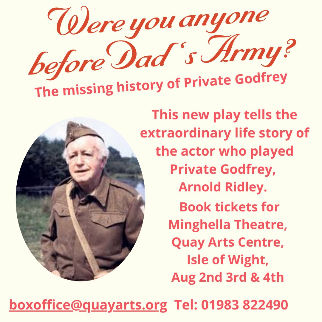 Last call for those who enjoy theatre and unassuming heroism, care for family and personal values, anyone indeed who has been touched by love and loss. Book tickets for <a href="/quayarts/">Quay Arts</a> tonight: ow.ly/zVya30sFp5C #DadsArmy #quayarts #isleofwight