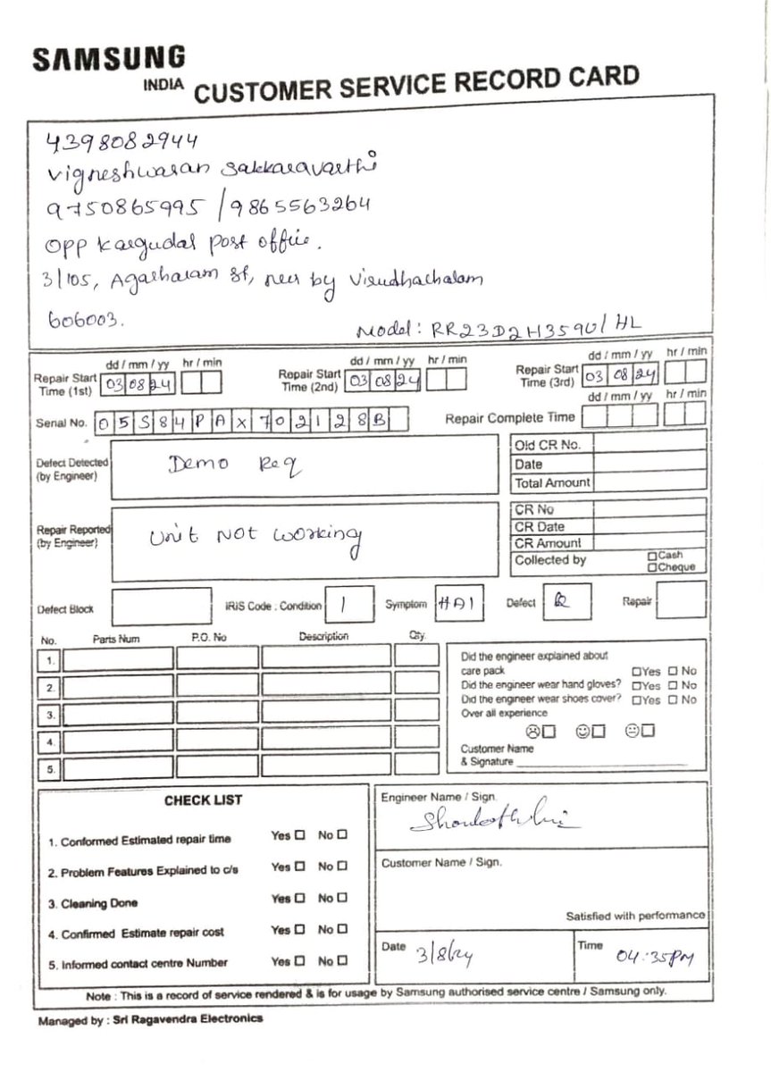 murugan_biotech's tweet photo. @Flipkart 
Purchased a refrigerator (C the bill). 
Not working (C the CSR given by the service person).  Communicated thru DM. 
Then,mailed and called 5 times. 24 hrs has gone, no proper solution was given. 
Hope I should escalate this to the next level.... https://t.co/0gGiXsraYt