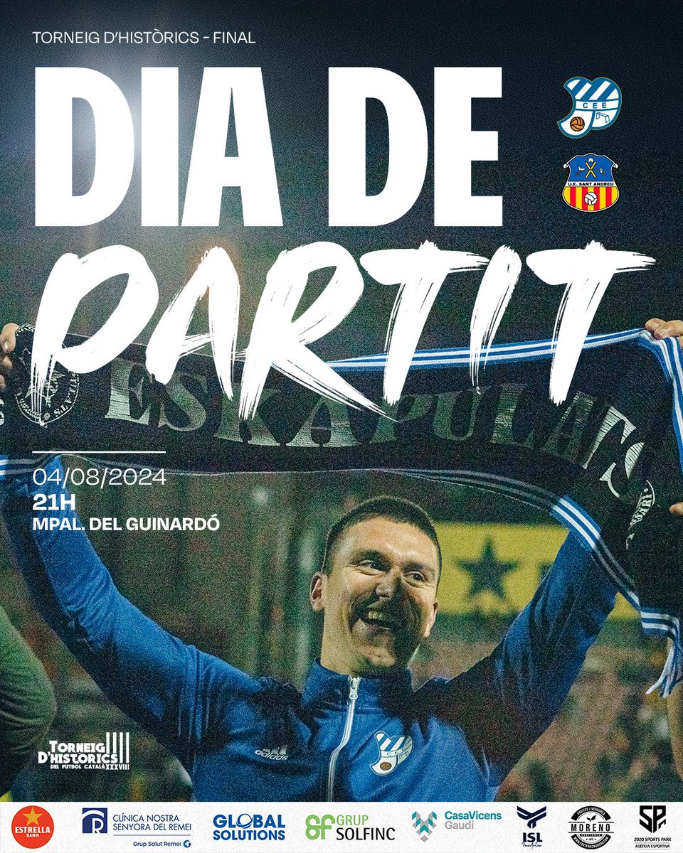 Club Esportiu Europa (@ceeuropa) on Twitter photo ⚽️ 𝔻𝕀𝔸 𝔻𝔼 ℙ𝔸ℝ𝕋𝕀𝕋, 𝔻𝕀𝔸 𝔻𝔼 𝔻𝔼ℝ𝔹𝕀 ⚽️
🏆 Final del <a href="/thistorics/">Torneig d'Històrics</a>
🆚 <a href="/uesantandreu/">Unió Esportiva Sant Andreu</a>
⏰ 21H
📍 Municipal del Guinardó
📺 <a href="/esport3/">Esport3</a>
𝗘𝗻𝗱𝗮𝘃𝗮𝗻𝘁, 𝗘𝘂𝗿𝗼𝗽𝗮! 💙🤍
#TorneigHistòrics #ViladeGràcia #SagradaFamília ⚽️ 𝔻𝕀𝔸 𝔻𝔼 ℙ𝔸ℝ𝕋𝕀𝕋, 𝔻𝕀𝔸 𝔻𝔼 𝔻𝔼ℝ𝔹𝕀 ⚽️
🏆 Final del <a href="/thistorics/">Torneig d'Històrics</a>
🆚 <a href="/uesantandreu/">Unió Esportiva Sant Andreu</a>
⏰ 21H
📍 Municipal del Guinardó
📺 <a href="/esport3/">Esport3</a>
𝗘𝗻𝗱𝗮𝘃𝗮𝗻𝘁, 𝗘𝘂𝗿𝗼𝗽𝗮! 💙🤍
#TorneigHistòrics #ViladeGràcia #SagradaFamília