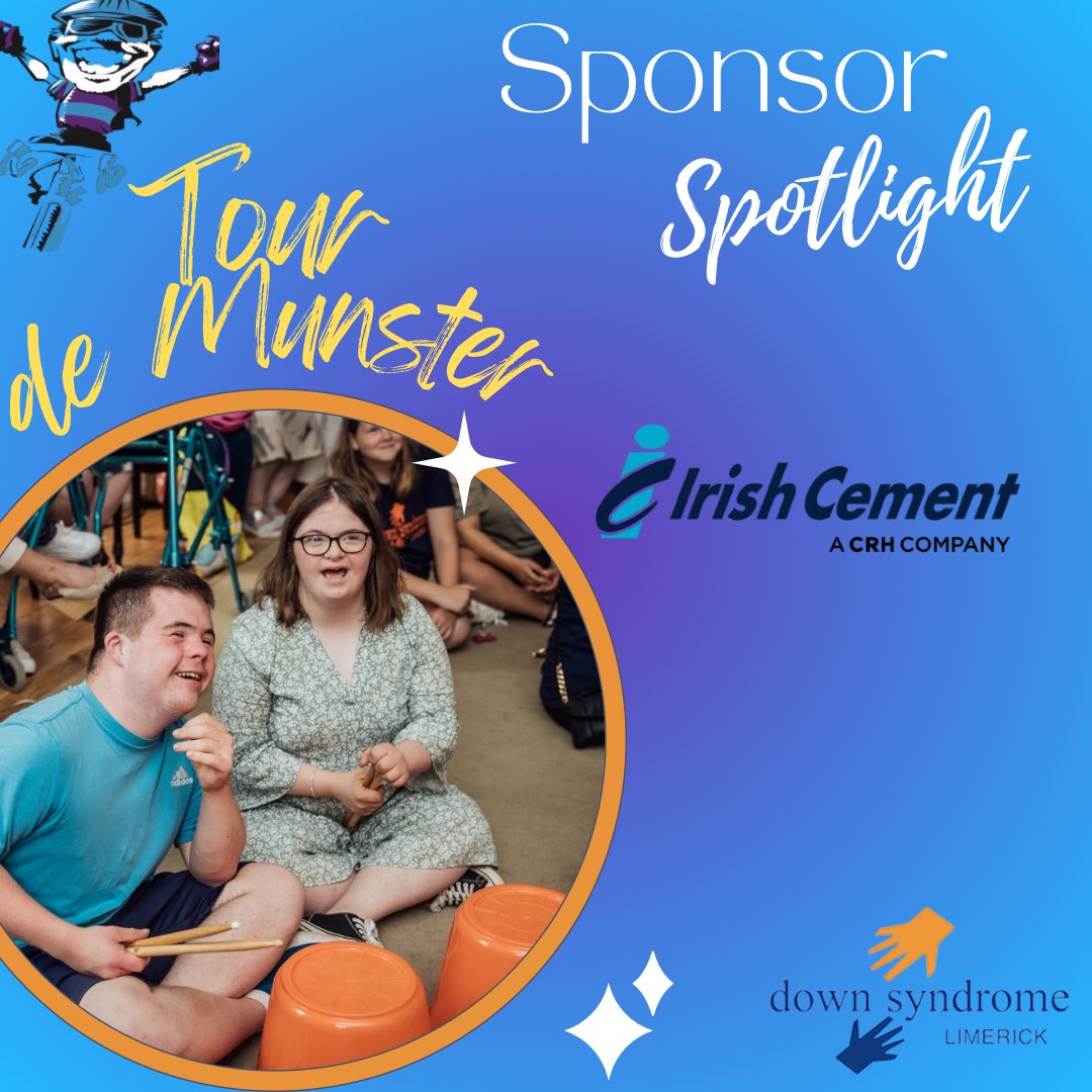 DSLimerick's tweet photo. Tour de Munster 2024 - Sponsor Spotlight!

Irish Cement are once again a sponsor of @TourDeMunster this year. A huge thanks to Elaine &amp; all the team for their continued support. 

Support the cyclists and us at https://t.co/KWvaT6dwGb

#SaddleUp4DownSyndrome #TourDeMunster https://t.co/YC9Jz5WgZo