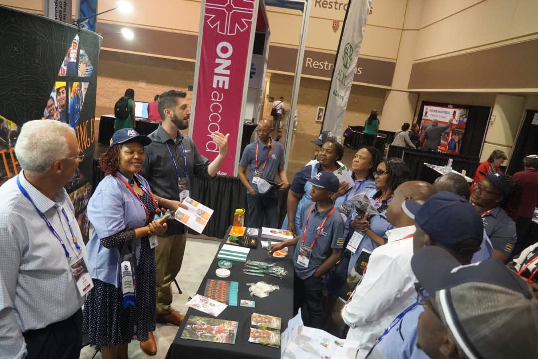 ADRAZimbabwe's tweet photo. #Hello from Orlando, Florida 👋

Our Country Director Dr. J. Musvosvi is representing ADRA Zim at the ASI Convention.

She got to visit the @ADRAIntl booth &amp; discuss ADRA’s global work &amp; how we can extend our collaborations in Zimbabwe.

We are excited for more updates 💚. https://t.co/0QBXV8KBWF