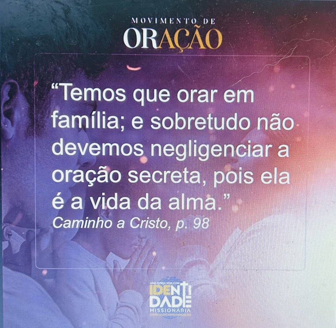 🛐 A oração particular é a vida da alma!
#APeUmaIgrejaVivaComIdentidadeMissionaria