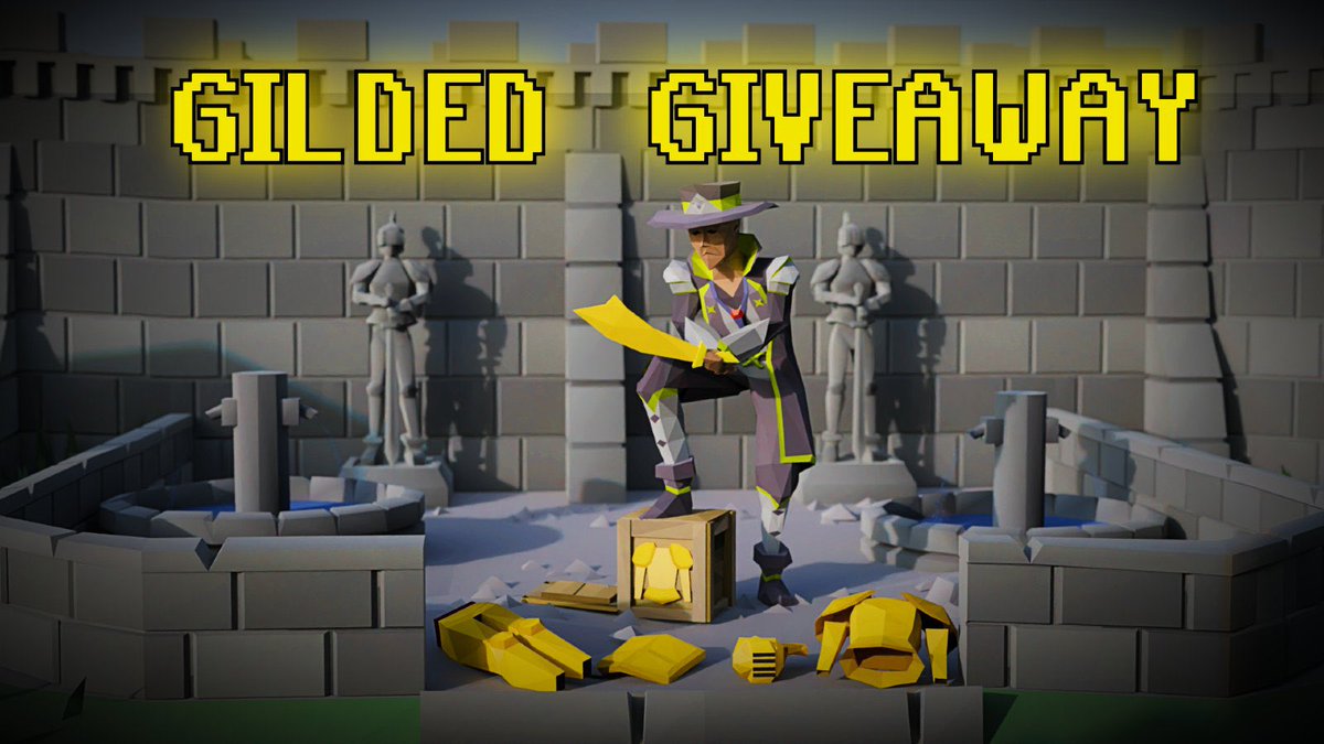 💰#RuneScape #Giveaway💰 

Gilded Armour Set Giveaway! 👀 

2️⃣ Winners! Good luck everyone!🤞

How to enter:
- Follow <a href="/GKRevss/">Greg</a> ✅
- Like &amp; Retweet this post ✅
- Comment your #OSRS username ✅

Awesome graphic by <a href="/JarOfDabs/">Jar Of Dabs</a> 👏