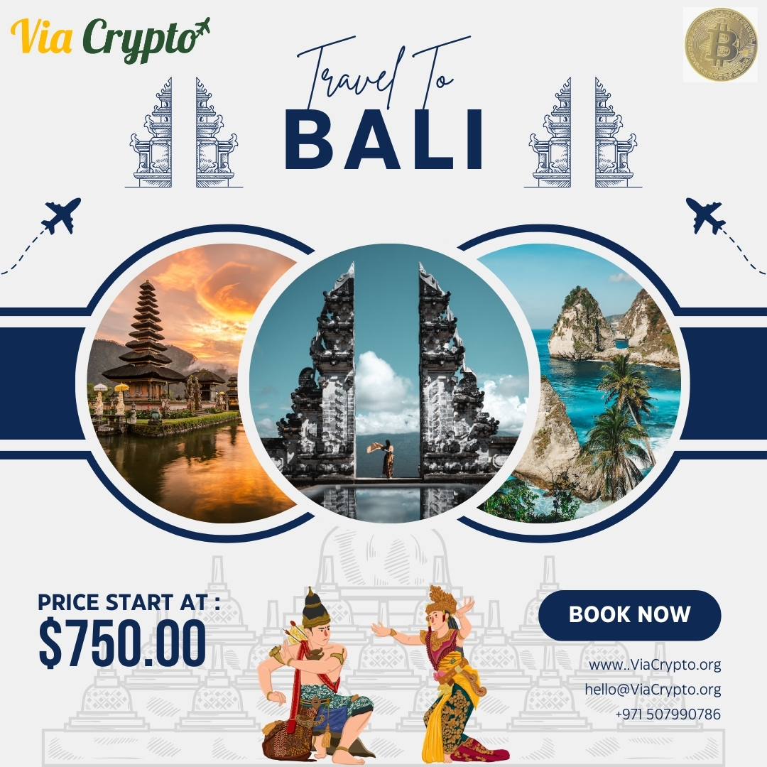 🏝️ Escape to Bali! 

Book your flights and hotel with crypto on ViaCrypto.org. Secure and seamless travel for the modern explorer. 🌐🌴 

#CryptoTravel #Bali #Web3Travel #CryptoBooking #Blockchain #travelwithcrypto #viacrypto #viac #travel