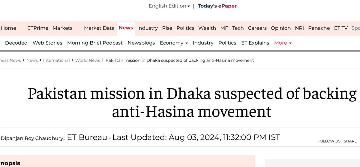 na_nznn's tweet photo. As I said earlier, to save its puppet regime in Bangladesh, India 🇮🇳 is trying to drag Pakistan 🇵🇰 with the ulterior motive of derailing the spontaneous movement of the masses led by the students in Bangladesh 🇧🇩.

This time people of Bangladesh will win.
#StepDownHasina https://t.co/9qtQNCN59Q