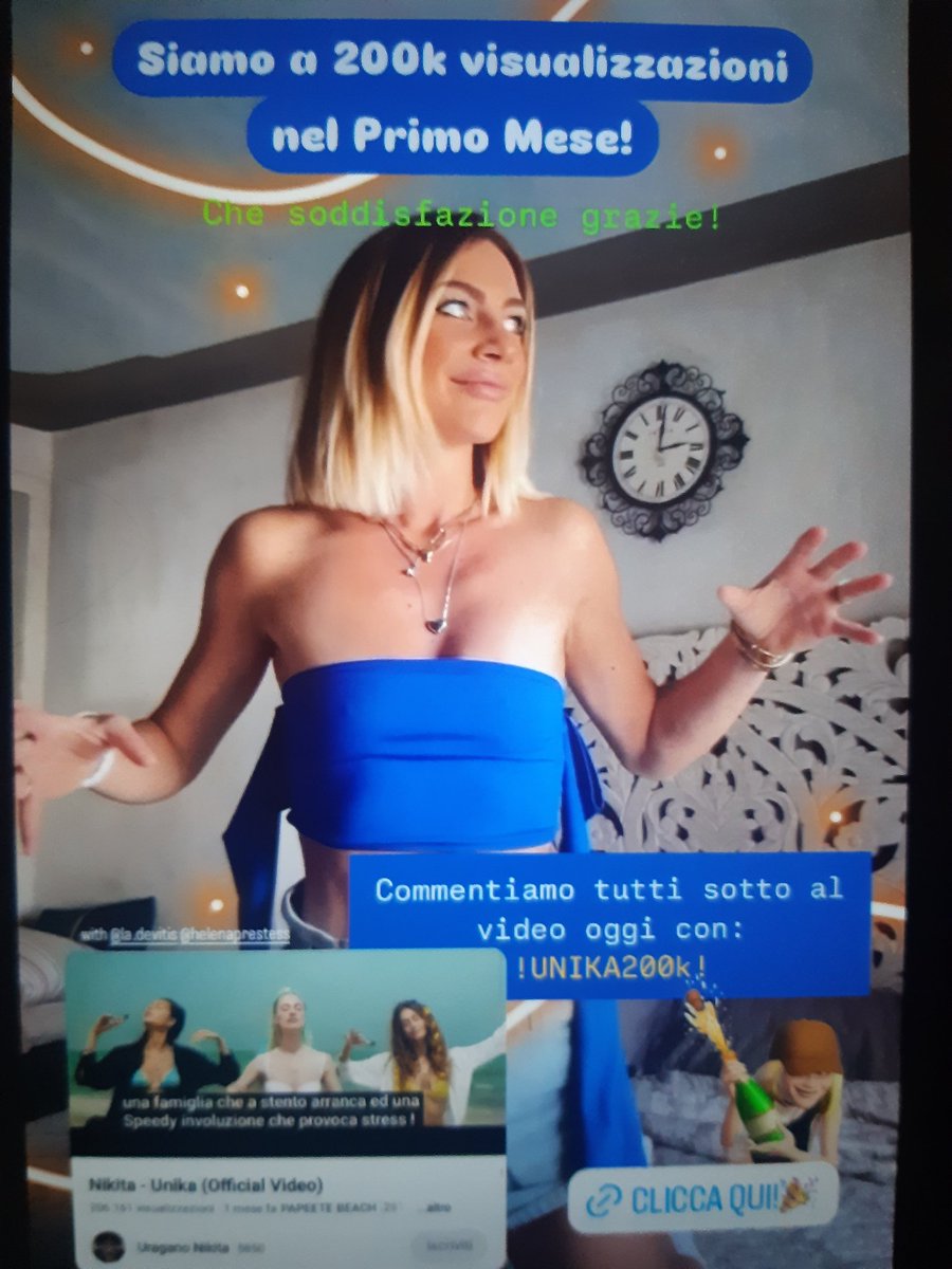 Domenico1oo777's tweet photo. BIG NEWS!Il videoclip ufficiale di UNIKA nel primo mese su Youtube ha superato le 200k di visualizzazioni!TE LO MERITI Niki!🎶🎶🎶😍😍😍💙💙💙 @Uraganonikita #nikiters https://t.co/sogTILaLeU