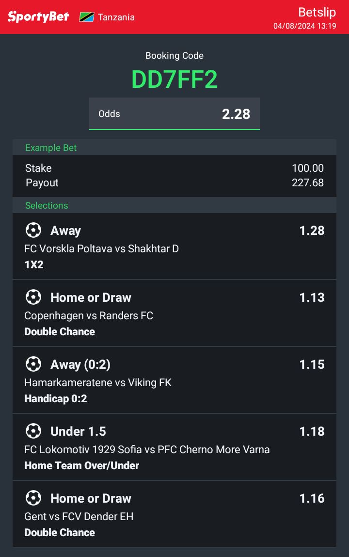 sportybety code ;DD7FF2