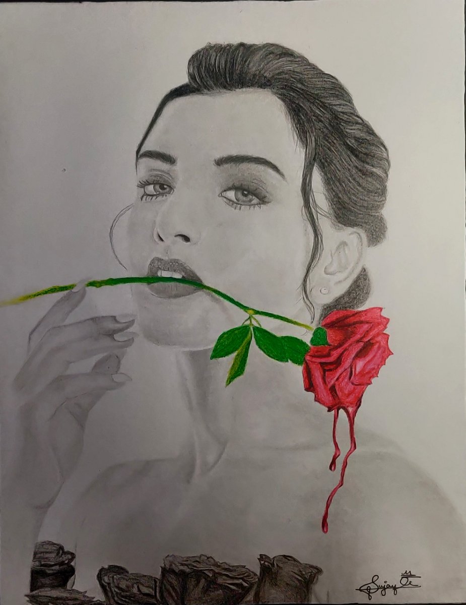 thesujoy_dey's tweet photo. HURRAYYY!!!
Finally completed 

GM #NFTCommunity

◾I have tried something unique this time..

◾Handrawn physical piece with graphite and color pencils 

♦️Will be minted on my birthday 🎂 
(7th of August)

🌹 ROSES AND REFLECTIONS 🌹 https://t.co/gZllOV128c