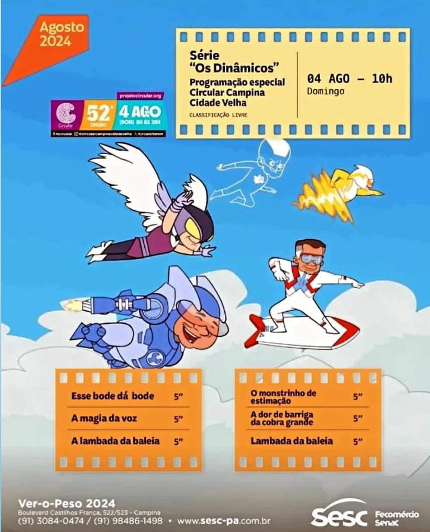 Bom dia!! 🔆🔆

Tá cheio de programação pra crianças (e pra adultos tmb ☺️) nesse domingo!

Bora circular, Belém!!